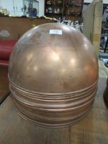 A SET OF 15 COPPER CIRCULAR SHADES/BOWLS DIA. 36 CM