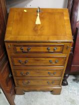 A SMALL YEW WOOD BUREAU