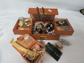 TWO BOXES OF VINTAGE JEWELLERY