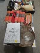 THREE TRAYS OF SUNDRIES TO INCLUDE ROYAL DOULTON CRYSTAL ETC