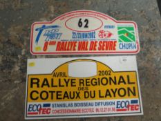 TWO VINTAGE SIGNS THE 2002 COTEAUX DU LAYONS RALLY AND THE VAL DE SEVRE RALLY