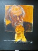 AN OIL ON CANVAS BY RICHARD A WILLS 08 SIGNED VERSO PORTRAIT STUDY OF A BEARDED MAN