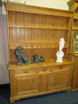 AN OLD PINE KITCHEN DRESSER H -207 W-155 CM