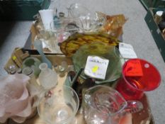 TWO TRAYS OF ASSORTED GLASSWARE TO INCLUDE LUSTRE GLASS ETC