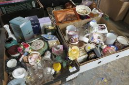 THREE BOXES OF CHINA AND SUNDRIES TO INCLUDE ROYAL DOULTON
