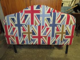 A MODERN UNION JACK UPHOLSTERED HEADBOARD