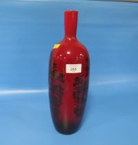 A ROYAL DOULTON FLAMBE WOOD CUT VASE A/F