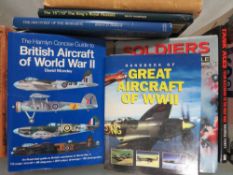 TUB CONTAINING CIRCA 33 MAINLY HARDBACK MILITARY RELATED BOOKS TO INCLUDE TANKS, AIRCRAFT,