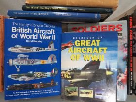 TUB CONTAINING CIRCA 33 MAINLY HARDBACK MILITARY RELATED BOOKS TO INCLUDE TANKS, AIRCRAFT,