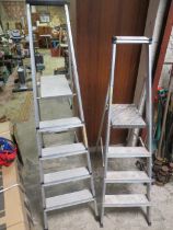 TWO ALUMINIUM STEP LADDERS