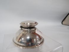 A HALLMARKED SILVER INKWELL