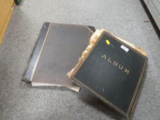 A ANTIQUE PHOTO ALBUM AND CONTENTS TOGETHER WITH AN ALBUM CONTAINING IMAGES OF ACTOR AND ACTRESSES ,
