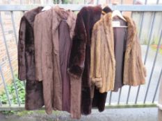 A COLLECTION OF VINTAGE FUR TYPE COATS