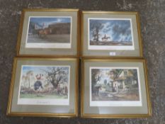 A SET OF FOUR FRAMED AND GLAZED NORMAN THELWELL SIGNED PRINTS
