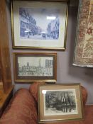 AN ANTHONY FORSTER PRINT, LOWRY PRINT AND FRANCIS WALKER PRINT (3)