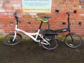 AN ASSIST ELECTRIC TOWN BIKE TOGETHER WITH AN ELIFE FOLD UP ELECTRIC BIKE A/F (2)