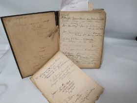 AN EDWARDIAN VISITORS BOOK FROM A BARMOUTH GUEST HOUSE, MANY ENTRIES INCLUDING MILITARY INTEREST AND