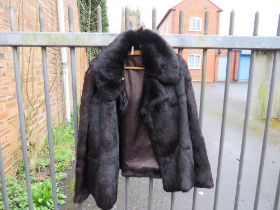 A VINTAGE BLACK FUR JACKET