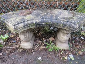 A CONCRETE GARDEN BENCH