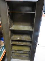 A SANKEY & SHELDON VINTAGE STEEL STORAGE CUPBOARD