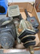 FOUR ASSORTED ANTIQUE COACHING LAMPS