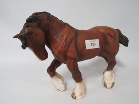 A LARGE BESWICK MATT SHIRE HORSE