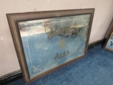 A LARGE BANKS'S ALES ADVERTISING PUB MIRROR, 74 x 104 cm (Exc. frame)