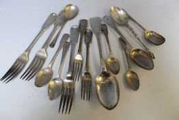 A COLLECTION OF HALLMARKED SILVER FLATWARE, various makers, dates and assay's to include an Irish