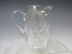 A CARTIER CUT GLASS WATER JUG, engraved mark to star cut base, approx. H 15.2 cm