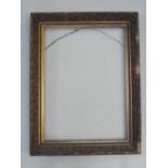 A 19TH CENTURY GOLD FRAME, with leaf design to inner edge and acanthus leaf design to outer edge,