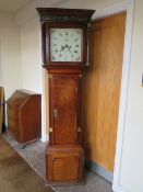 A GEORGE III 8 DAY LONGCASE CLOCK BY JOSEPH WALKER- NANTWICH, the oak case having a painted hood