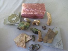 NATIVE AMERICAN CATLINITE PIPE STONE, FOSSILS, ANCIENT TEETH, minerals, meteorite etc.