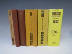 WARTIME AND LATER WISDEN CRICKETERS' ALMANACK, to include softbacks 1943, 1947, 1948 and hardbacks