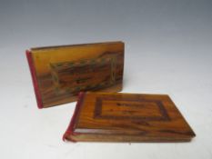 TWO VICTORIAN OLIVE WOOD BOOKS FLOWERS OF THE HOLY LAND, Jerusalem, 10 x 16 cm each