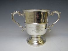 A WALKER AND HALL SILVER PLATED LOVING CUP, for The Boston & District Christmas Stock Show Society',