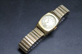 A MEDANA ROLLED GOLD 'SPORT' WATCH, on replacement expandable bracelet, W 2.5 cmCondition Report: