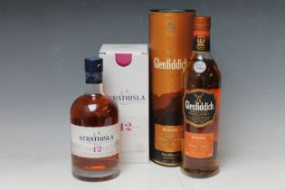 1 BOXED BOTTLE OF STRATHISLA 12 YEARS OLD SPEYSIDE SINGLE MALT WHISKY, together with 1 bottle of