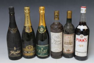 6 ASSORTED BOTTLES OF CHAMPAGNE ETC CONSISTING OF 1 BOTTLE OF POL RIVIERE NV CHAMPAGNE, 1 bottle