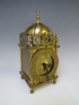 A SMITHS BRASS CASED LANTERN CLOCK, of small proportions, H 17.5 cm
