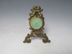 ROCOCO STYLE BRASS POCKET WATCH STAND, with strut back, H 15 cm