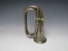 A MILITARY BUGLE BY BUTLER OF LONDON & DUBLIN, L 18 cm