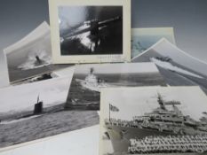 A COLLECTION OF 1970s PHOTOGRAPHS OF BRITISH WARSHIPS AND SUBMARINES, to include examples of HMS Ark