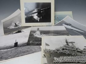 A COLLECTION OF 1970s PHOTOGRAPHS OF BRITISH WARSHIPS AND SUBMARINES, to include examples of HMS Ark