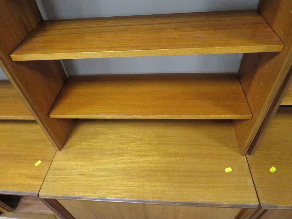 A LARGE MID CENTURY G-PLAN TEAK DISPLAY UNIT, with corner section, in four sections, H 199, W 284 - Image 3 of 3
