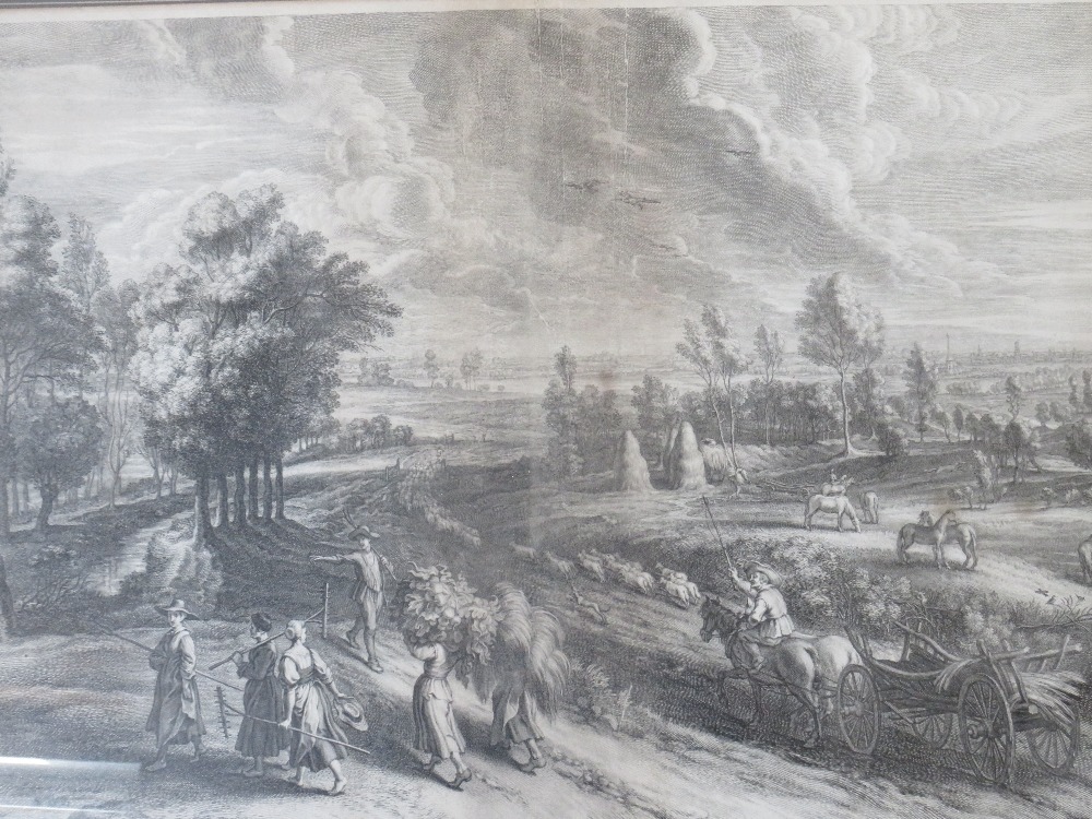 AFTER PETER PAUL RUBENS (1577-1640). Four early engravings, two farmstead scenes with animals and - Image 2 of 6