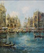 CONTINENTAL SCHOOL (XX-XXI). A Venetian view, signed lower right, oil on canvas, framed, 89 x 79 cm