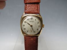A VINTAGE ROTARY 9 CARAT GOLD CASED WRISTWATCH, Dia. 2.5 cm