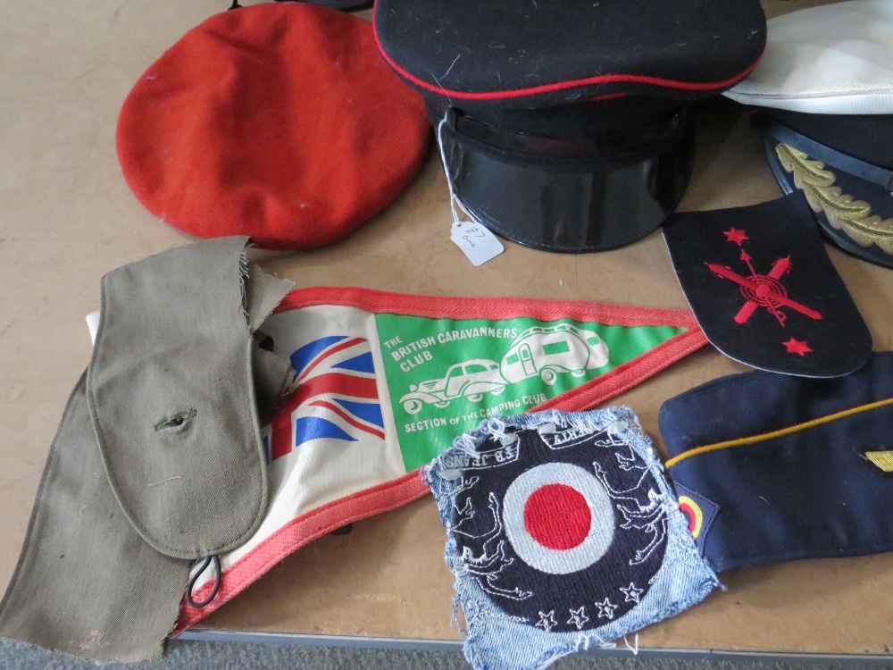 A COLLECTION OF VARIOUS MILITARY CAPS AND BERETS ETC., to include Naval and German types, along with - Image 3 of 7