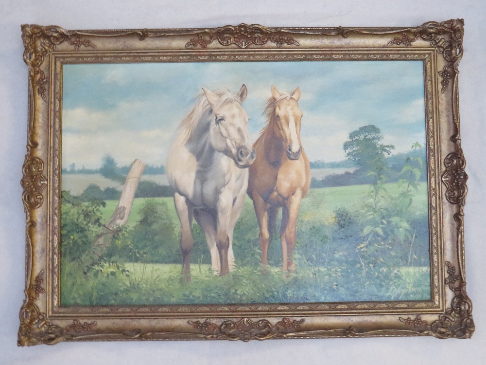 DEREK JOYNSON. A study of two horses in a landscape 'Trusting Friends' see Bristol Savages - Image 3 of 3