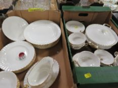 TWO TRAYS OF ROYAL ALBERT VAL D'OR DINNER WARE